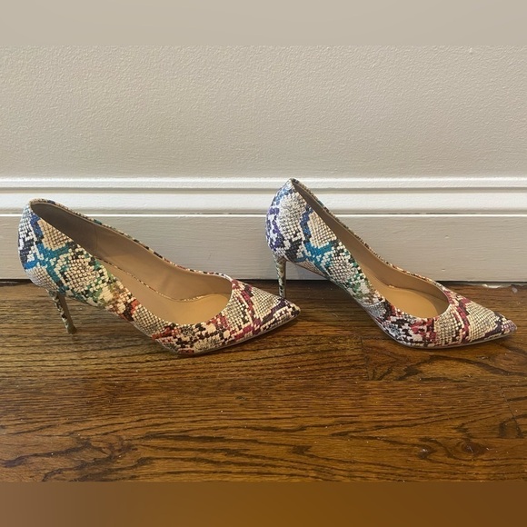 Steve Madden Rainbow Pointy Snakeskin Textured Colorful Stiletto High Heels 9 - Picture 4 of 10